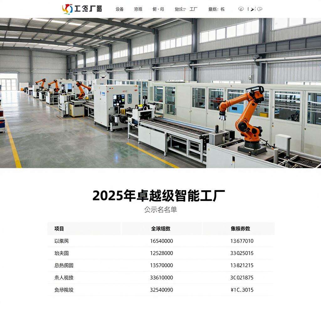 2025年度卓越级智能工厂项目公示名单