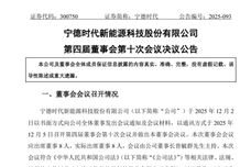 宁德时代补选非独立董事、调整董事会提名委员会成员