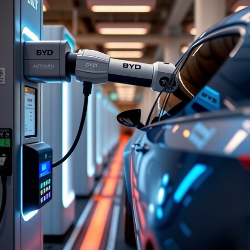 比亚迪投的自动充电机器人，上市敲钟！(图1)