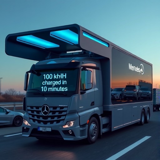 奔驰打造移动充电车：10分钟补能100度